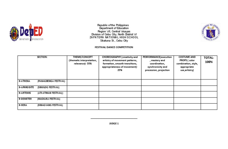 Festival Dance Competition Criteria | PDF
