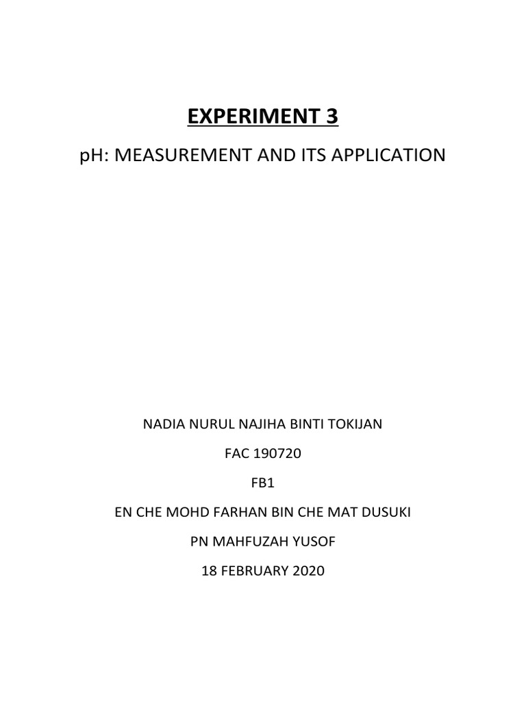 Experiment 3 Sem 2 | PDF | Ph | Acid