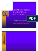 Organs of Speech & Airstream Mechanism: Ani Setyaningsih