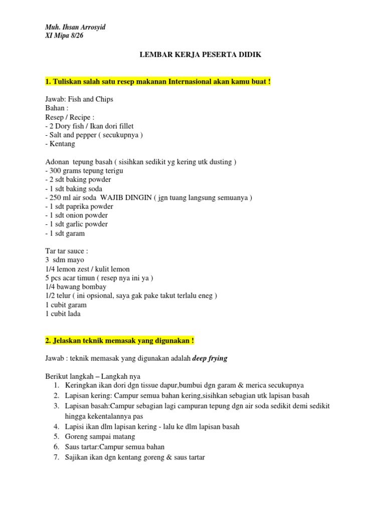 LKPD Teknik Memasak | PDF | Kesehatan Holistik | Sains & Matematika