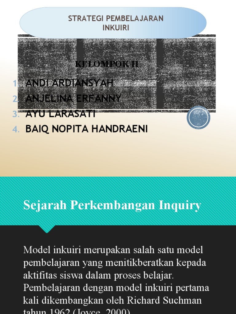 Model pembelajaran inquiry based learning kelompok 2 pdf