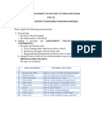 Weekly Assignment of English Tutorial Program Unit Ix (Writing Instructions/Directions/Procedures)