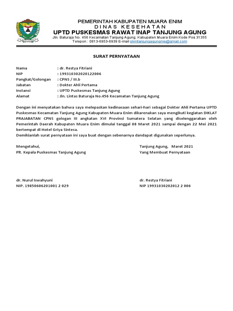 Surat Pernyataan CPNS | PDF