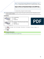 Change Machine Settings To Print On Preprinted Paper in The MP Tray