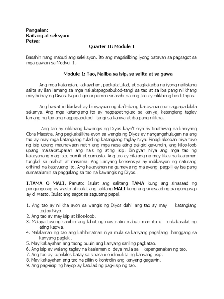 Q2 Module 1 Grade 7 Pdf