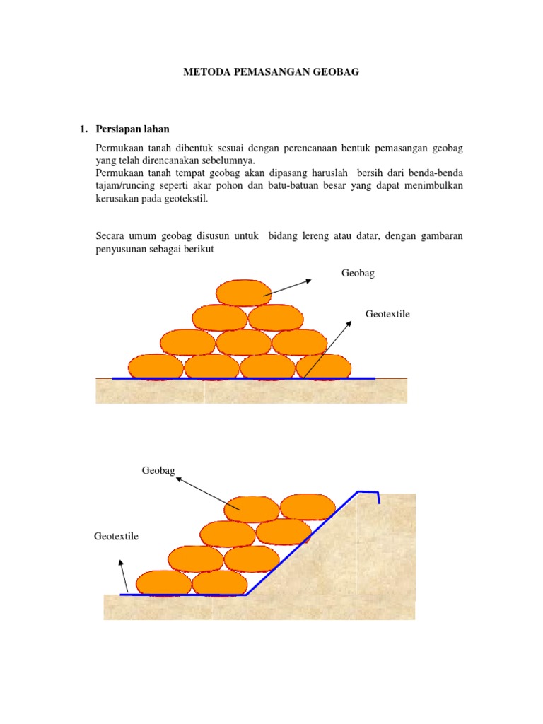 Metoda Pemasangan Geobag | PDF