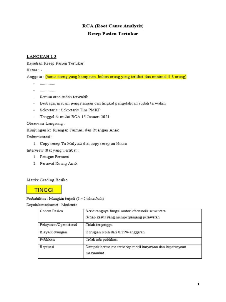 Analisis Akar Masalah Resep Tertukar | PDF | Kesehatan Holistik