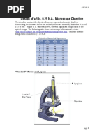 Design of A 10x, 0.25 N.A., Microscope Objective