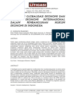 Pengaruh Globalisasi Ekonomi Dan Hukum Ekonomi Internasional Dalam Pembangunan Hukum Ekonomi Di Indonesia