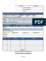 Scaffold Inspection Register