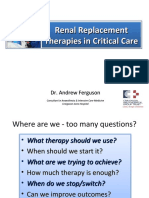 Renal Replacement Therapies in Critical Care