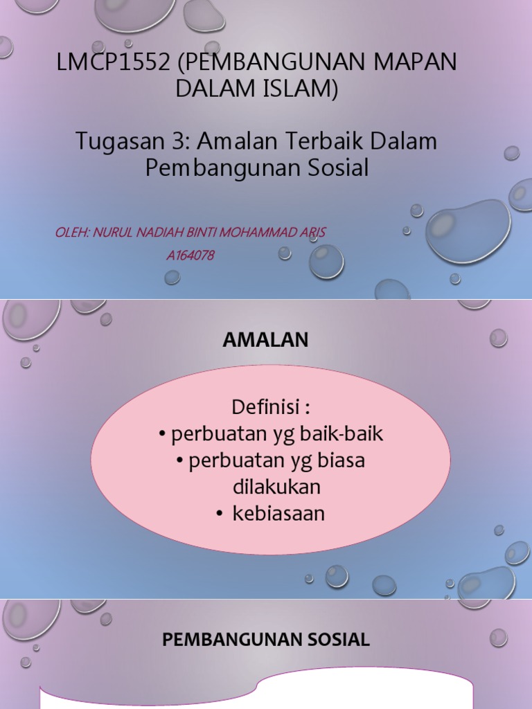 Nurulnadiahmohammadarisa164078amalanterbaikdalampembangunansosial 180331045804