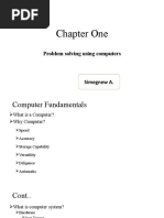 Chapter One: Problem Solving Using Computers