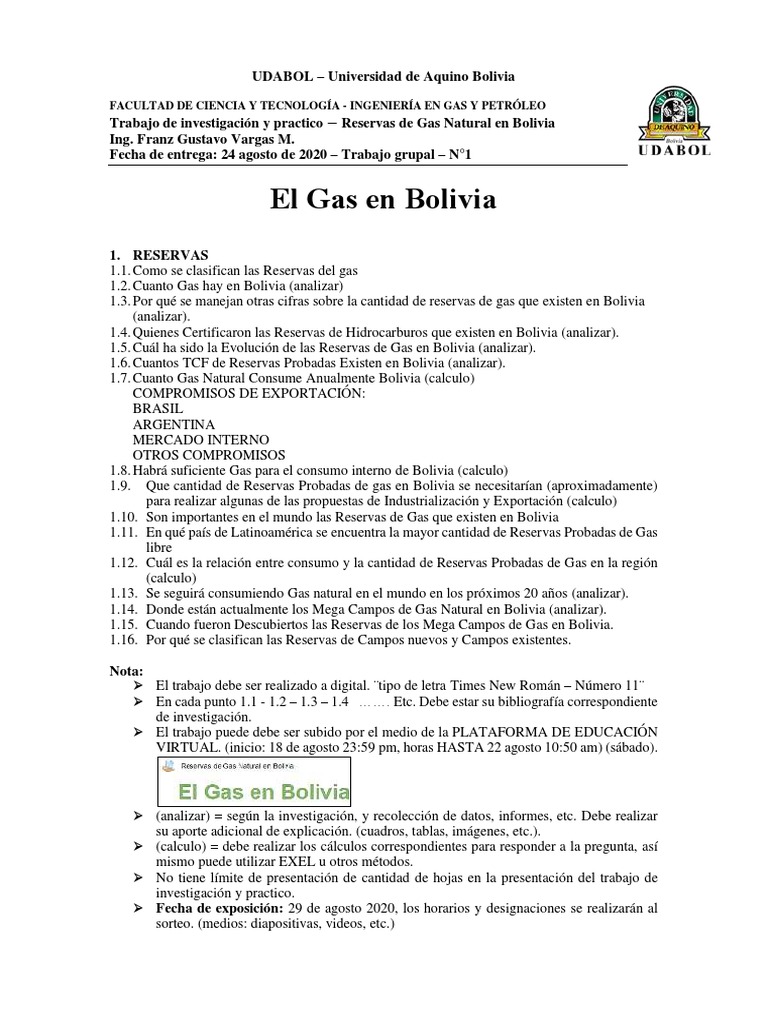 Reservas de Gas Natural en Bolivia | PDF | Bolivia | Energía y recursos