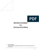 Clearing and Grubbing Method Statement