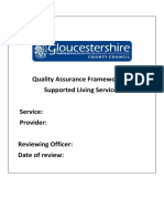 Quality Assurance Framework For Supported Living Services