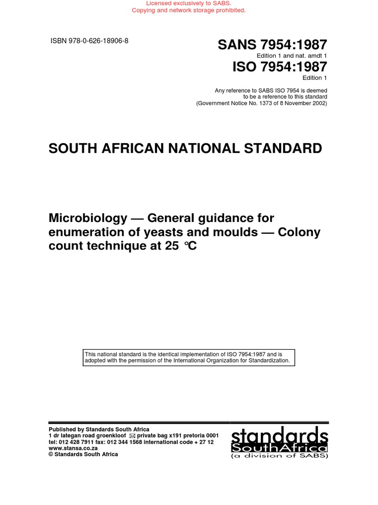 Sans 7954:1987 Iso 7954:1987 | PDF | International Organization For ...