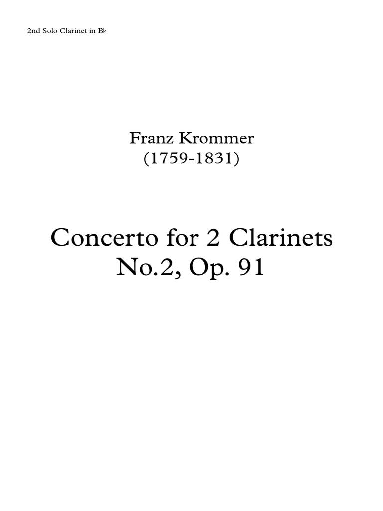 Krommer Op. 91 Clarinet 2 | PDF | Concerto | Classical Music