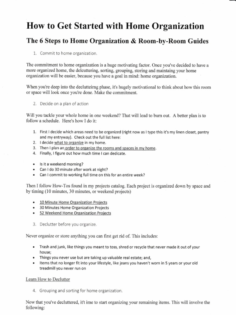 Home Organization: A Step-by-Step Guide | PDF | Bedroom | Basement