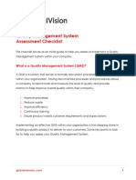 Quality Management System Assessment Checklist