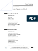 Speaking Level Placement Test Business English 2