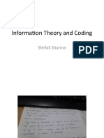 Information Theory and Coding: Shefali Sharma