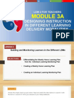 Module 3A: Designing Instruction in Different Learning Delivery Modalities