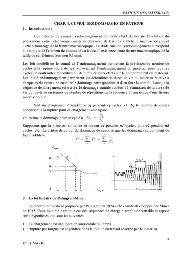 Cumul de Fatigue des Matériaux | PDF | Fatigue (matériau) | Élasticité ...