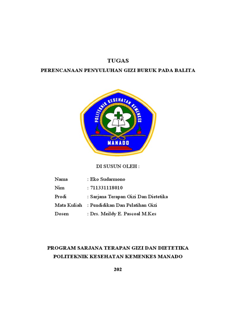 Perencanaan Penyuluhan Gizi Buruk Pada Anak Balita Eko Sudarmono Pdf