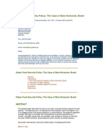 Urban Food Security Policy: The Case of Belo Horizonte, Brazil