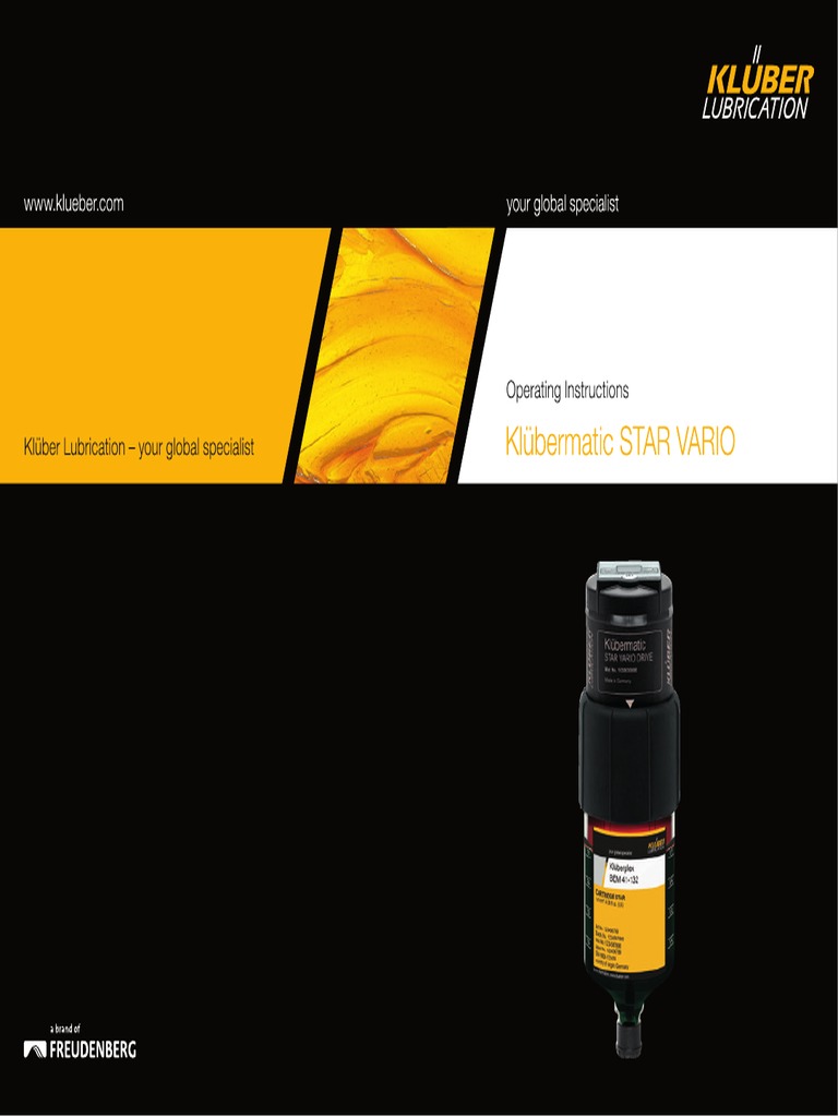 Operating Instructions for the Klübermatic STAR VARIO Lubrication