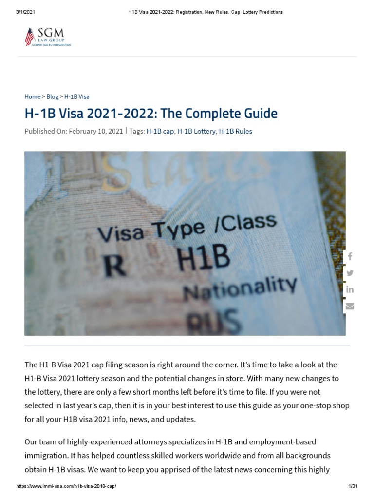 The Complete Guide to the H1B Visa 20212022 Registration Process