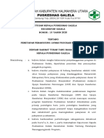 Surat Keputusan Kepala Puskesmas Galela Penetapan Pemegang Program 2020