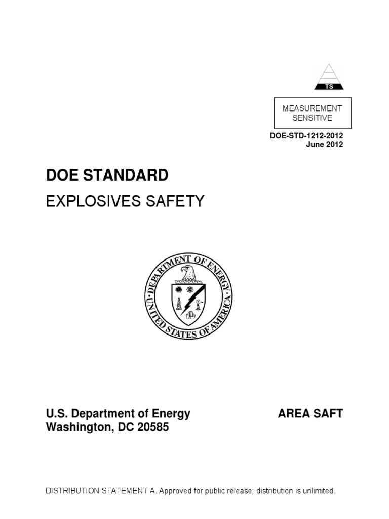 DOE Explosives Safety Standard 1212 | PDF | Pascal (Unit) | Safety