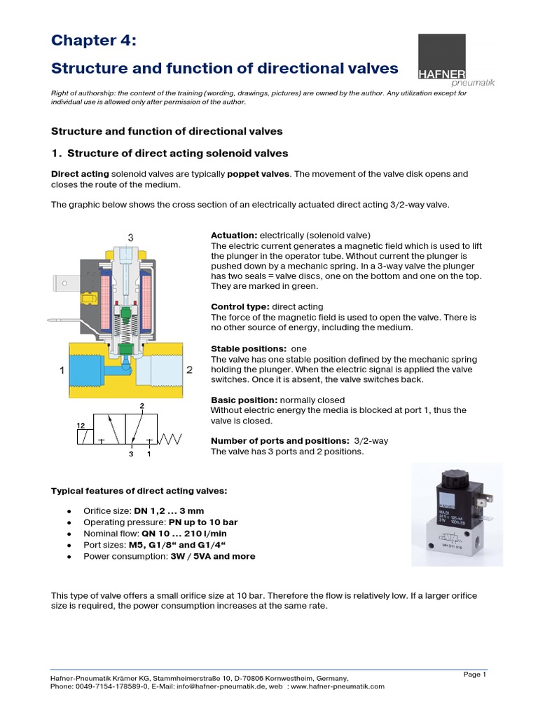 Chapter 4 - Structure and Function of Directional Valves | PDF | Valve ...