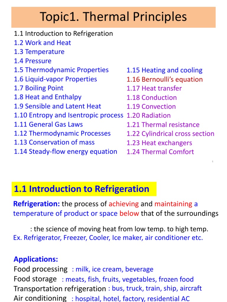 Thermal Principles in Refrigeration Systems | PDF | Heat Transfer | Heat