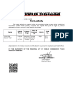 Travel Authority: Name Date of Travel Place of Origin Place of Destinati On Vehicle Plate No. Remarks