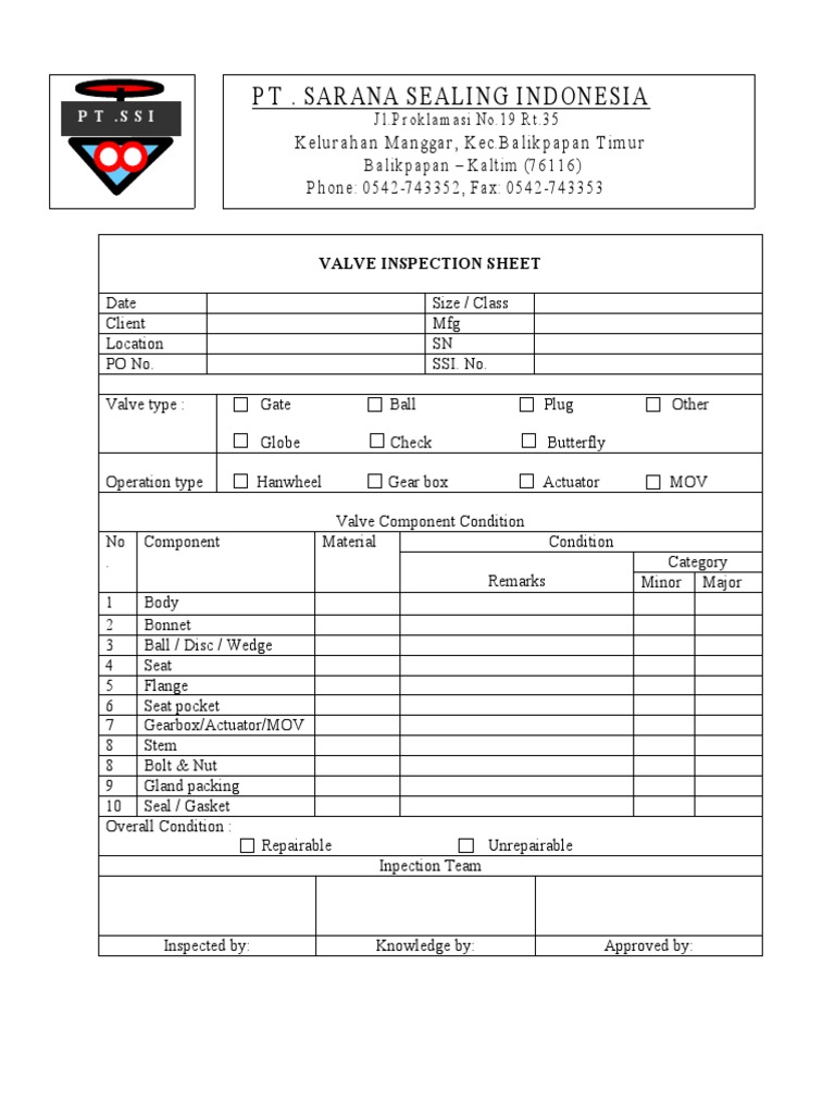 Starter Motor Inspection Sheet | PDF