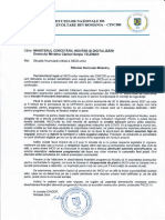 Scrisoarea Consiliului Institutelor de Cercetare către Ministerul Cercetării