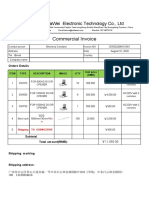 Commercial Invoice: Shenzhen Dawei Electronic Technology Co., LTD