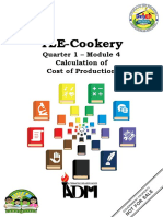 TLE-Cookery: Quarter 1 - Module 4 Calculation of Cost of Production