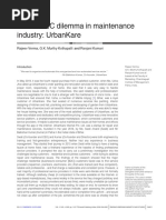 B2B or B2C Dilemma in Maintenance Industry: Urbankare: Rajeev Verma, G.K. Murthy Kothapalli Ranjani Kumari