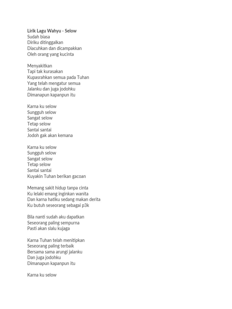 Lirik Lagu Wahyu Pdf