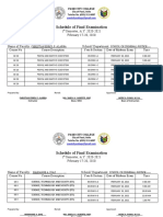 examination schedule