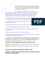 Instruction: Non-Plagiarism Examples For Basic Level