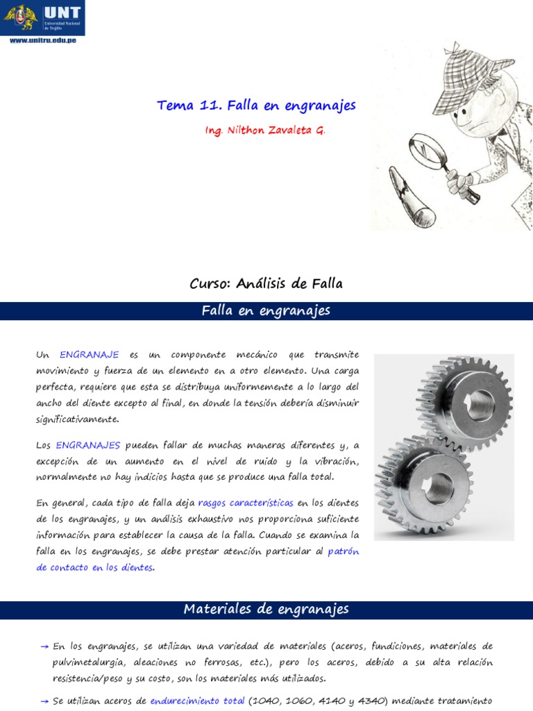 Tema 11 Falla en Engranajes | PDF | Engranaje | Fatiga (material)