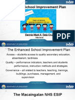 Enhanced School Improvement Plan: Dennis Mark A. Dela Cruz