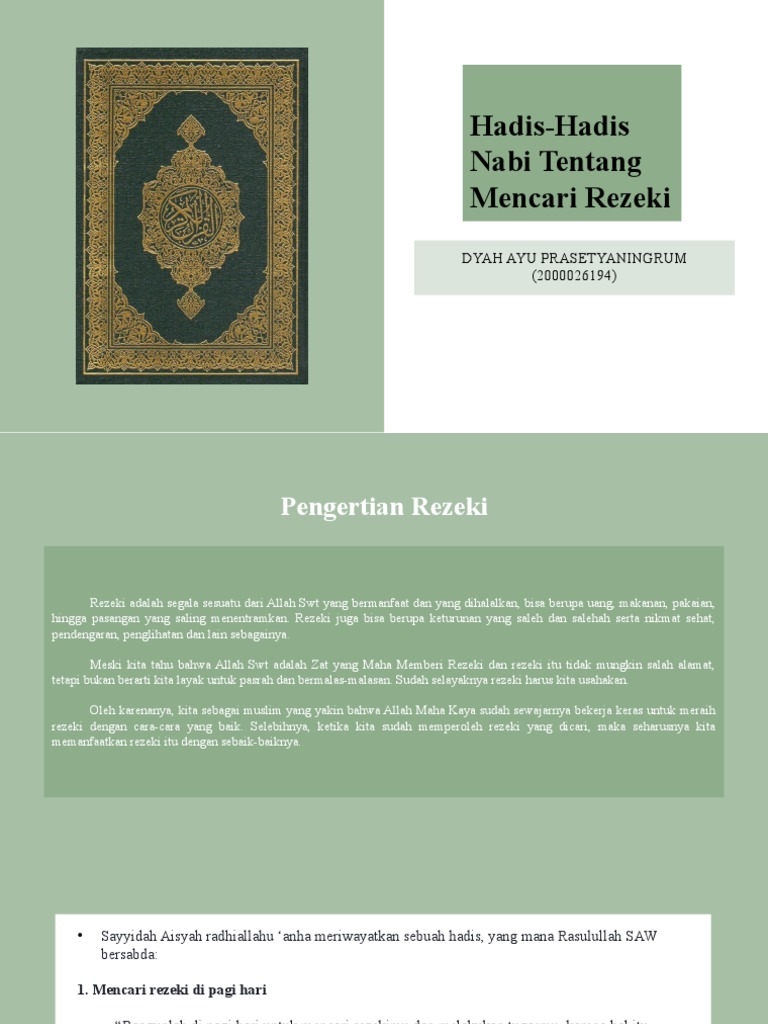 Hadis Tentang Mencari Rizqi Pdf