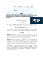 Acuerdo 794 de 2021 Concejo de Bogotá - SELLOS DE CALIDAD+PARQUEO BICI
