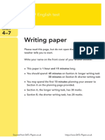 Writing Paper: Year 9 English Test